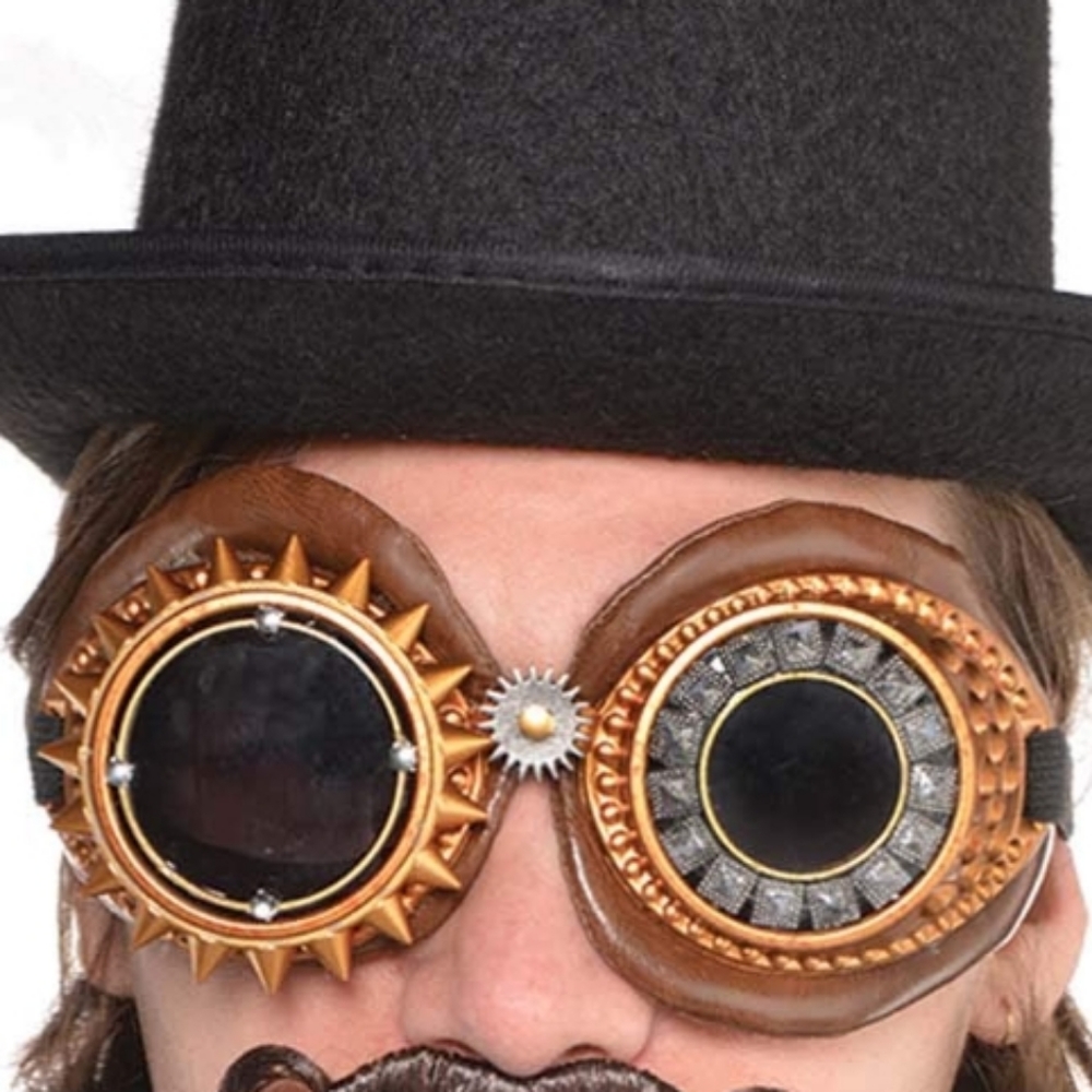 Steampunk plastic goggles with dark lenses, great detail. Nwt costume/fun